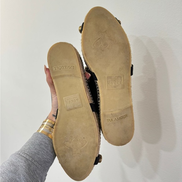 Gucci Pepita Crystal-embellished Espadrilles Black - Picture 3 of 5